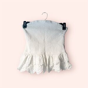 Jayana Women’s White Strapless Ruffle Tube Top